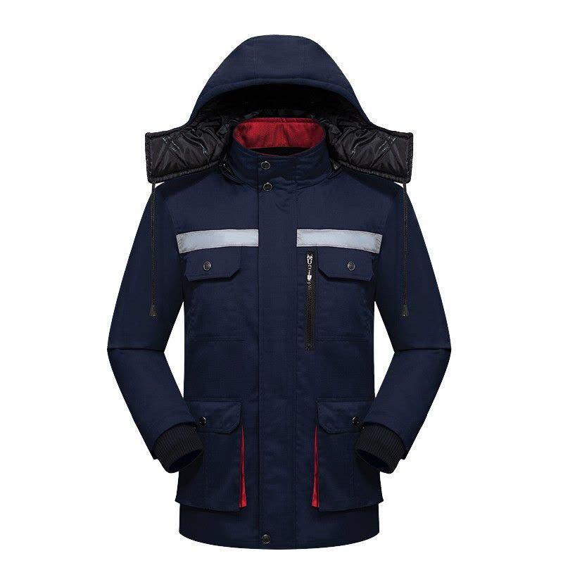 安赛瑞 冬季加厚工作棉服 25692 藏青色 4XL码 1件图片