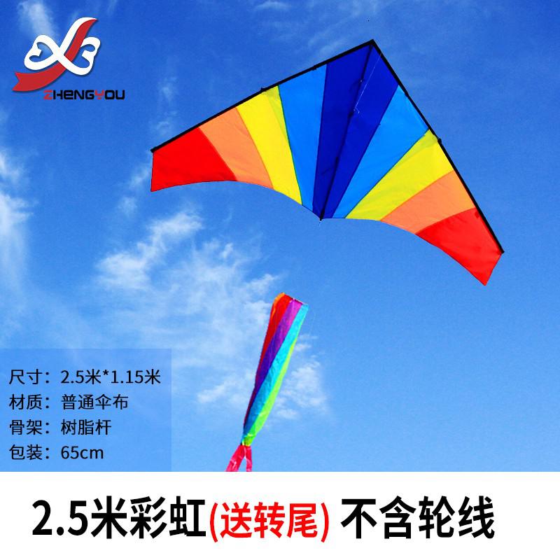 大彩虹风筝 初学者入 七彩三角风筝 儿童 成人 微风好飞 鲜艳创意 三维工匠 2.5米彩虹(树脂杆)(不含轮线)送转尾高清大图