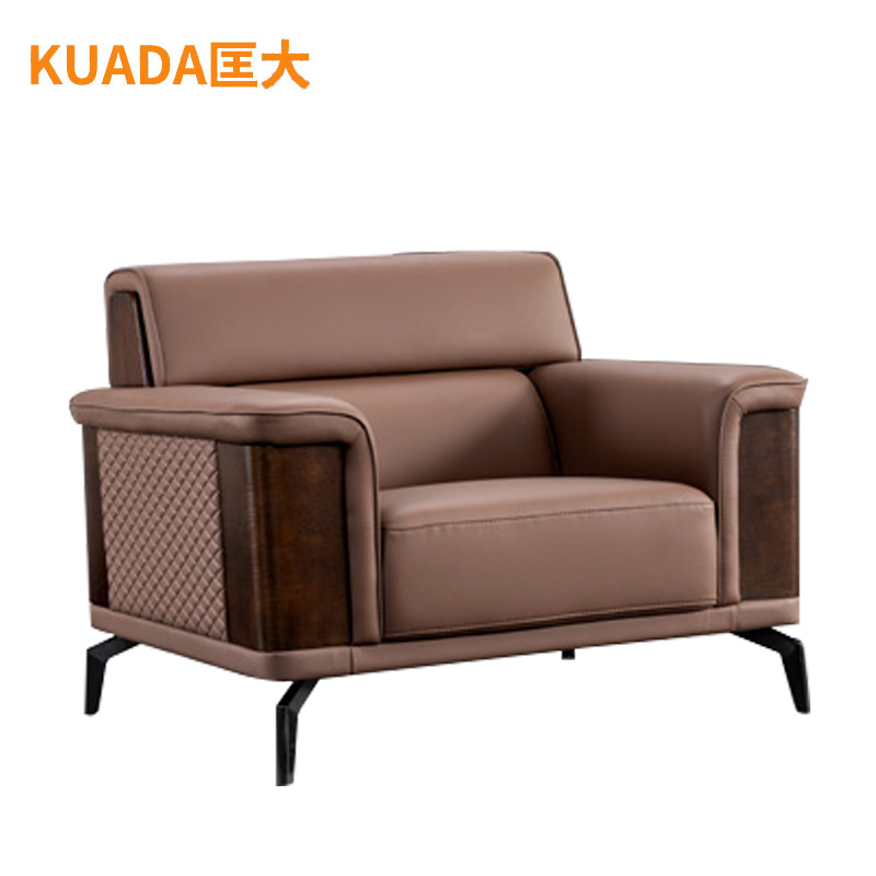 匡大 办公沙发 皮艺沙发 办公室接待沙发 牛皮 单人位 KDT676高清大图