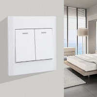 美的（Midea）86型开关插座面板 E03雅白系列 阻燃PC材质 其他带开关插座套餐