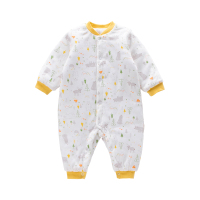 新生婴儿衣服秋冬0-3个月宝宝保暖夹棉加厚连体爬爬服外出抱衣潮