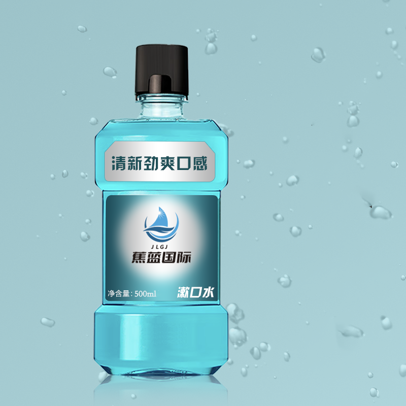 蕉蓝国际 清新劲爽漱口水 (500ml/瓶)减少细菌 深度清洁 清新口气高清大图