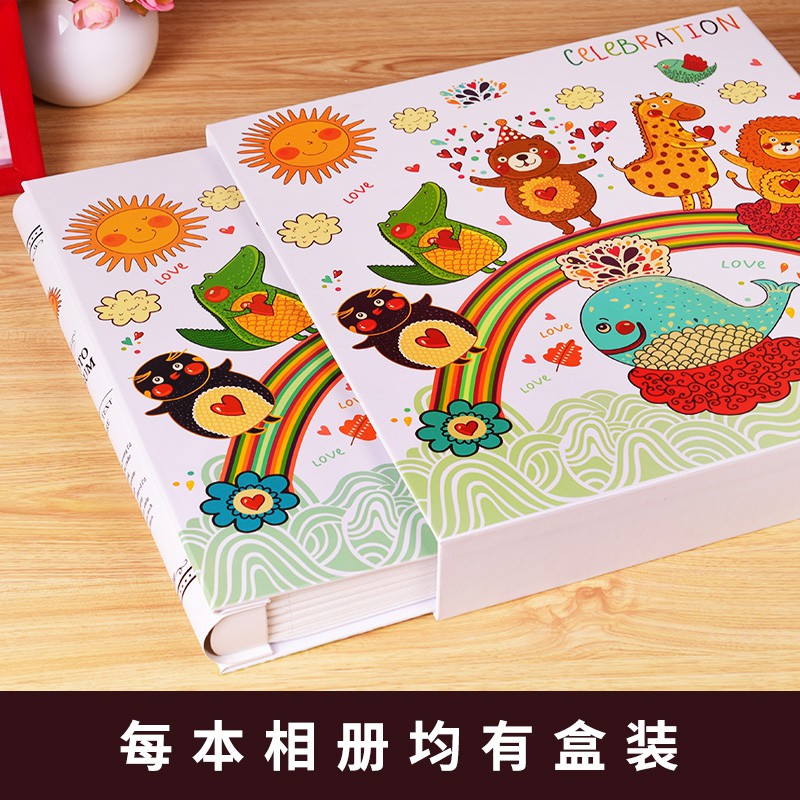 相册影集6寸650张过塑插页式大容量盒装时尚玫瑰金相册本纪念册 三维工匠 花间小鹿-650张高清大图