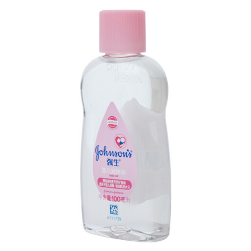 强生(Johnson)婴儿润肤油100ml 抚触按摩温和保湿滋养护肤新生儿 去头垢卸妆油