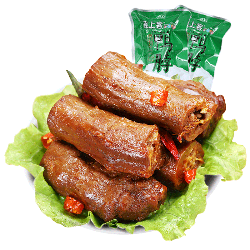 [座上客 甜辣鸭脖10袋*2]美食真空包装卤味甜辣小包装零食约340g*2
