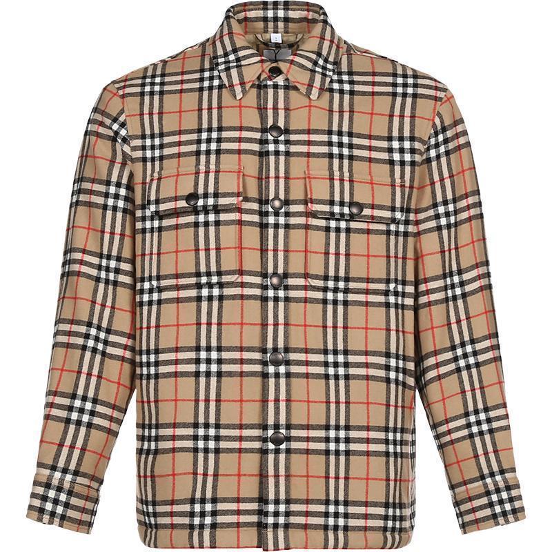 博柏利/巴宝莉 burberry 男款 绵羊毛衬衫式棉服外套80438391