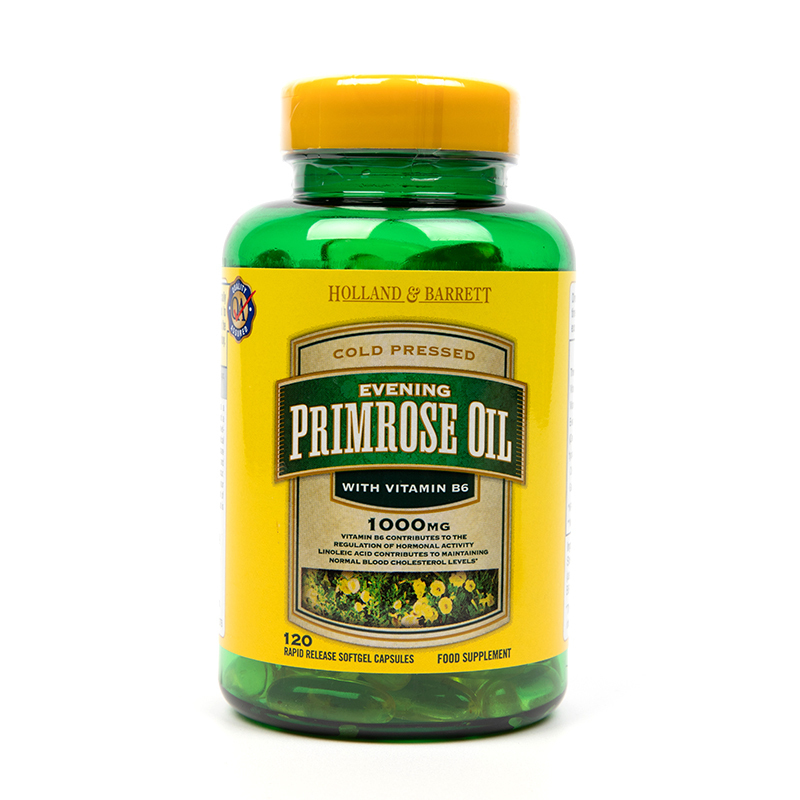 英国HB荷柏瑞月见草油软胶囊 富含亚麻酸维生素B6Holland&Barrett