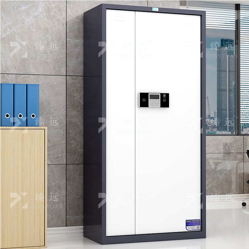 臻远 ZYJJ-80012 保密柜密码文件柜保密档案资料柜钢制密码锁保密 灰白套色通门电子锁