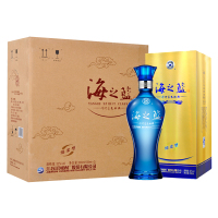 洋河(YangHe) 蓝色经典 海之蓝 52度1000ml*2 整箱装 浓香型白酒 口感绵柔