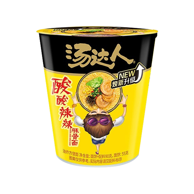 统一汤达人 酸酸辣辣味日式豚骨味辣翻天榴莲火鸡拉面三口味*12杯整箱装高清大图