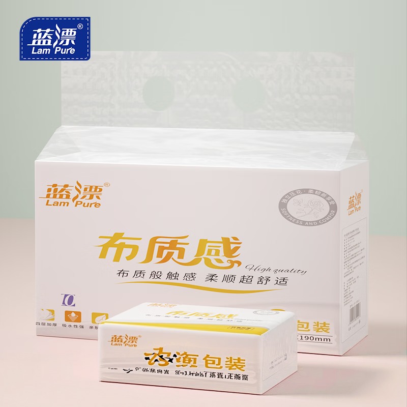 蓝漂LP-4027布质感压花抽纸6包