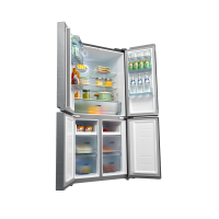 美的(Midea) BCD-450WTPM(E) 450升大容量 十字对开四门冰箱 双变频 铂金净味 新风冷无霜家用冰箱