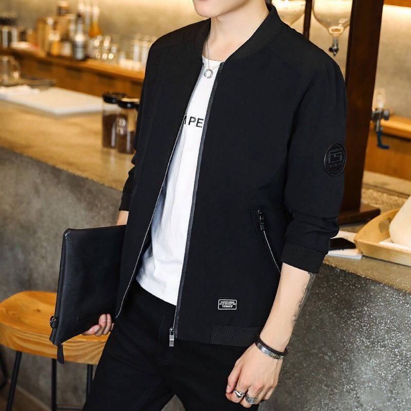 男士外套春秋季新款韩版潮流上衣服男装运动时尚休闲夹克诺妮梦