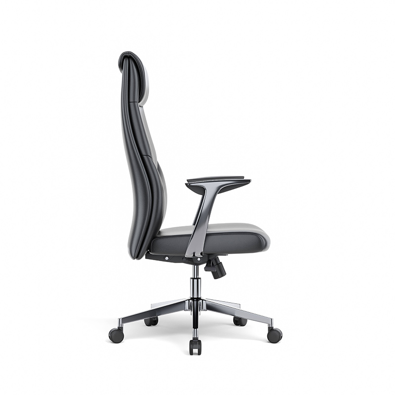 双朗 牛皮办公椅 S-JY1026BL 615*645*1185-1260mm 黑色 张高清大图