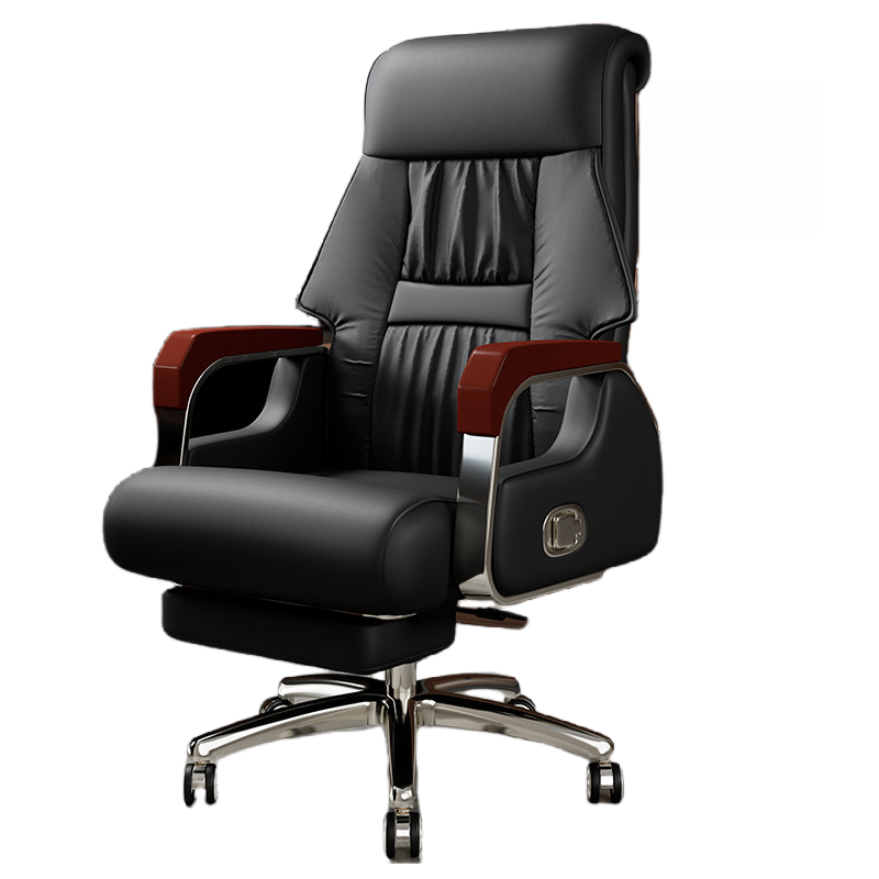 蕃蒂大班椅黑色牛皮把高清大图