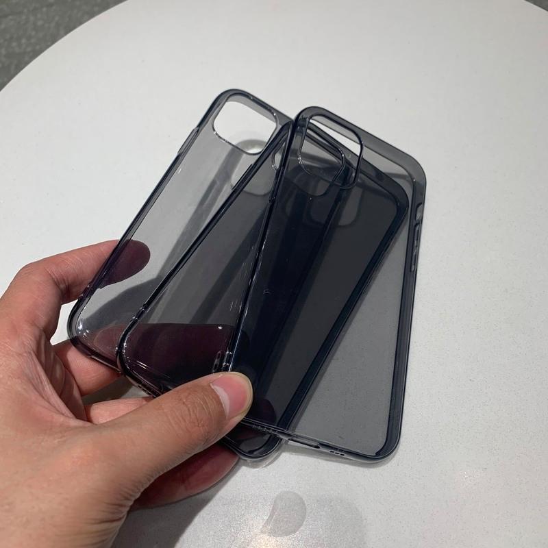 苹果12透黑软壳iphone12高级墨水黑灰色透明苹果12promax手机壳mini方