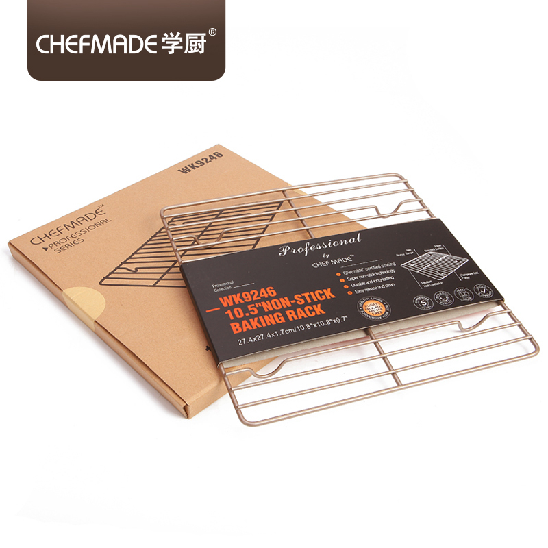 学厨 CHEFMADE 烘培模具蛋糕模具 厨房工具 正方形10.5英寸蛋糕面包不粘冷却架凉网 烤网烤架 WK9246