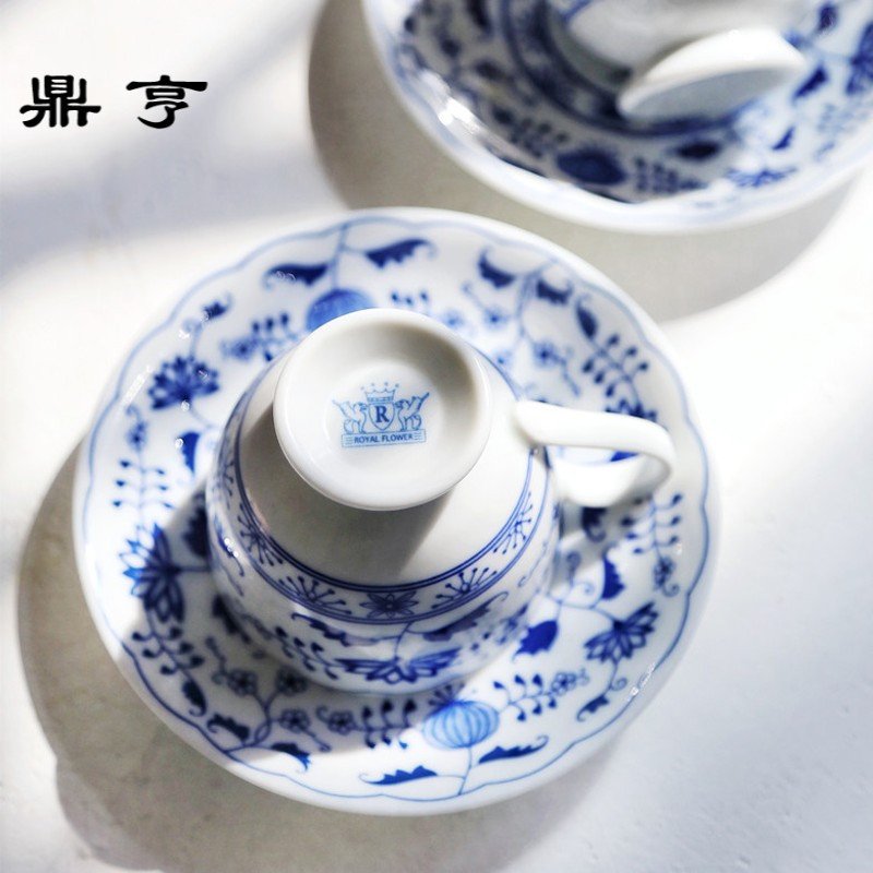 鼎亨瑾然友叙 限量日本制釉下彩淡雅茶杯 优质陶瓷咖啡杯碟 经典