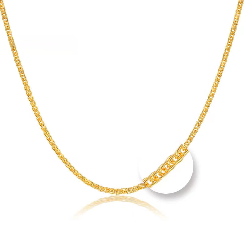 新金珠宝 足金999肖邦链5g硬金简约黄金项链素链百搭 2.11-2.16g