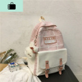 大容量帆布可爱书包女学生韩版初中生校园原宿风ins网红双肩耐用NEWLAKE 粉色加固耐用版（送挂件）