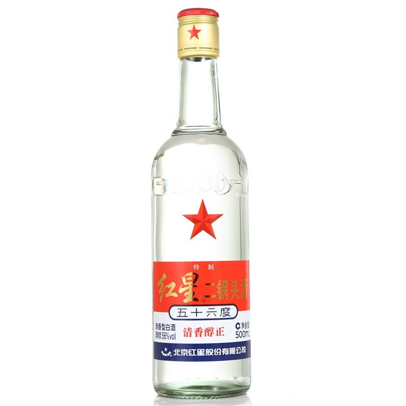 红星二锅头酒 56度 特制白标 500ml*12 整箱装 清香型白酒(新老包装随机发货)高清大图