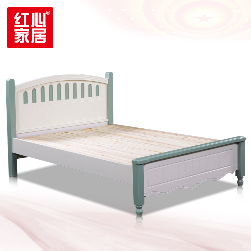 〖红心〗SHX1740 1.5米床 全实木床 现代简约1.5m中式床