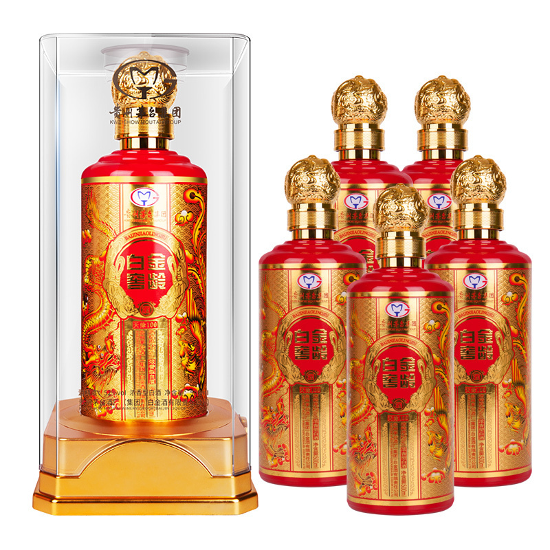 贵州茅台集团 白金窖龄天缘100 52度500ml*6瓶 整箱礼盒装浓香型白酒