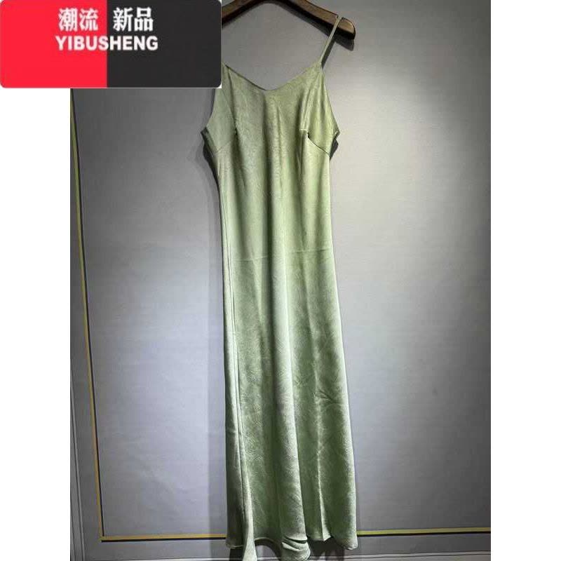 YIBUSHENG打底吊带连衣裙女式背心裙2024年季新款醋酸缎面长裙女装图片