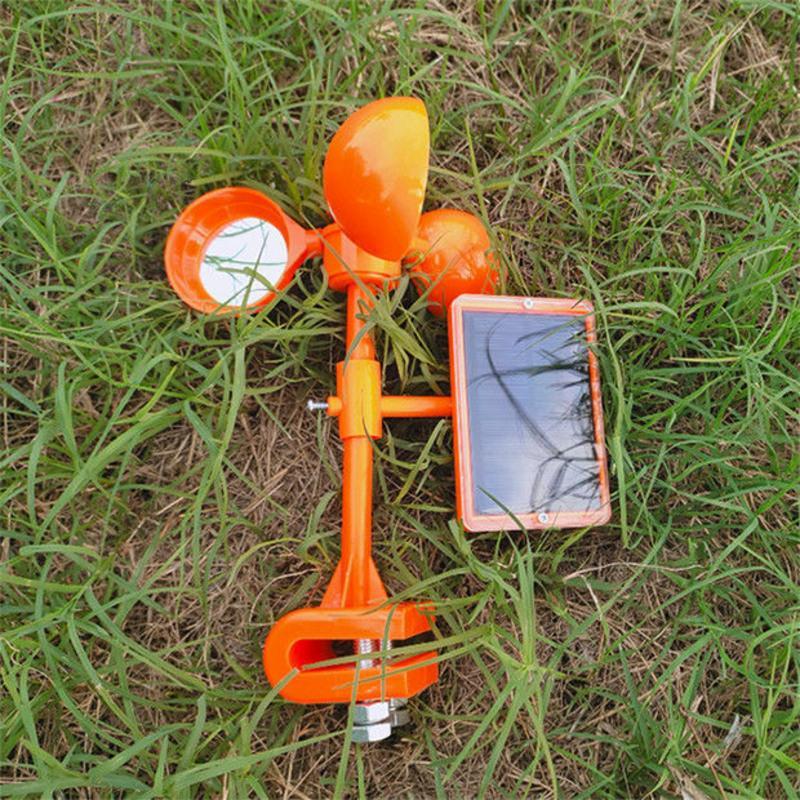 风力反光驱鸟器小镜子转圈赶鸟电力线路防鸟驱鸟风车磁吸杆大号语音盒