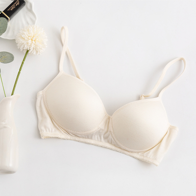 日本专柜真丝舒适性感女式薄款大码桑蚕丝无钢圈文胸运动内衣白色s
