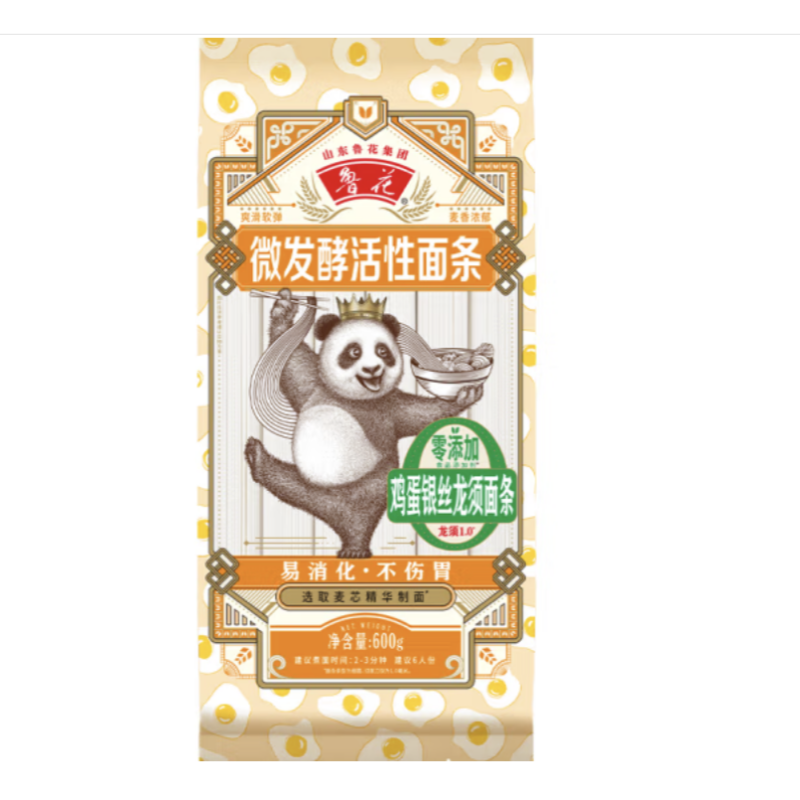 鲁花(熊猫系列)鸡蛋龙须挂面 600g*2高清大图