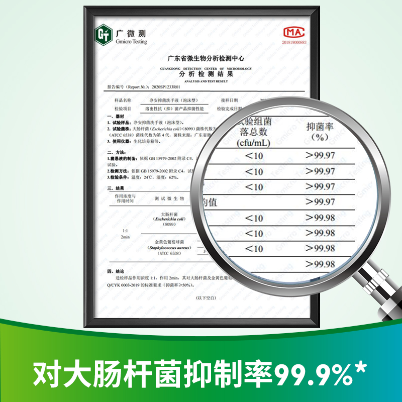 净安(Cleafe)泡沫抑菌 洗手液300ml*3瓶儿童家庭装玻尿酸季铵盐抑菌99.9%高清大图