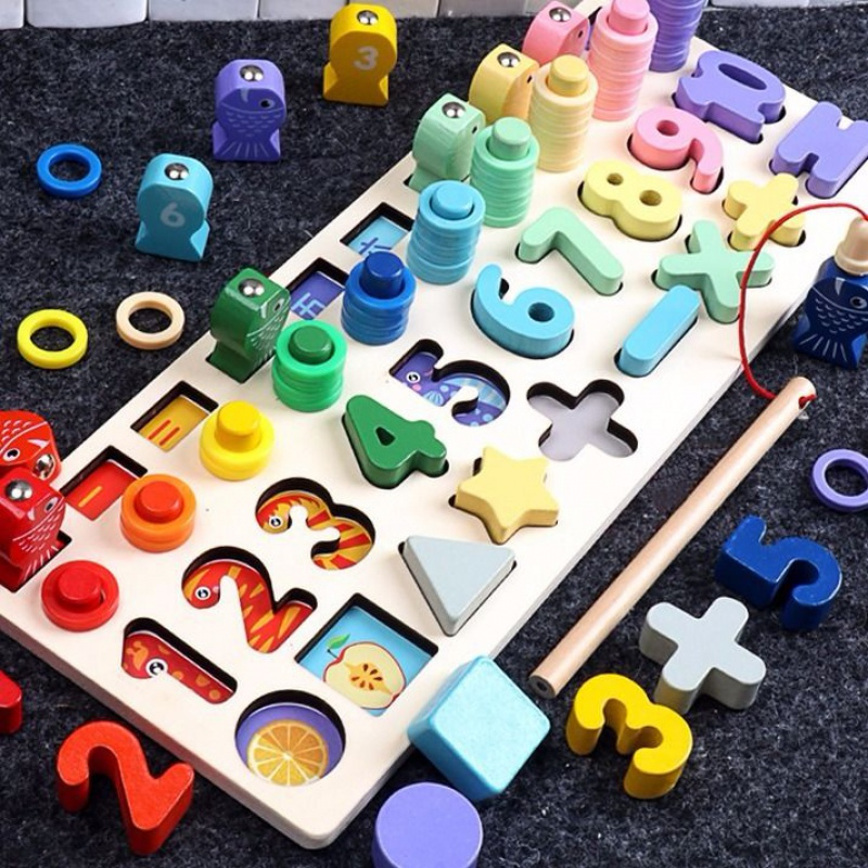 早教玩具拼装积木1236周岁数字拼图认数智力开发男女孩俄罗斯方块积木