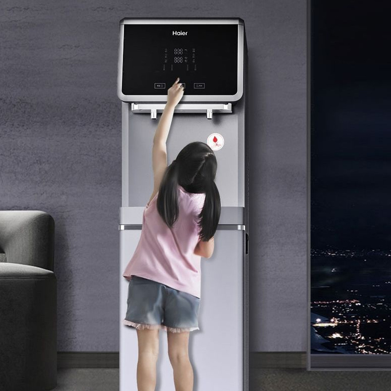 海尔(Haier)商用立式饮水机富锶矿泉水反渗透加热净饮一体机 HLZR75A-2L 四级精滤 UV抑菌 适合办公室