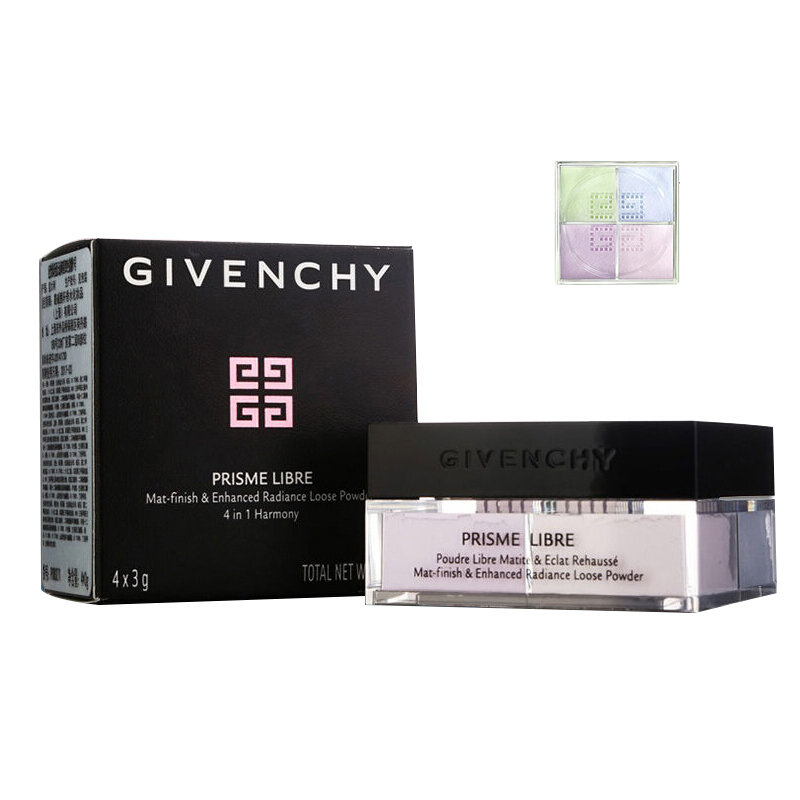 Givenchy纪梵希 轻盈无痕四色散粉 4x3g 四宫格幻彩蜜粉 明星色号1#轻柔淡彩 遮瑕 各种肤质 法国进口