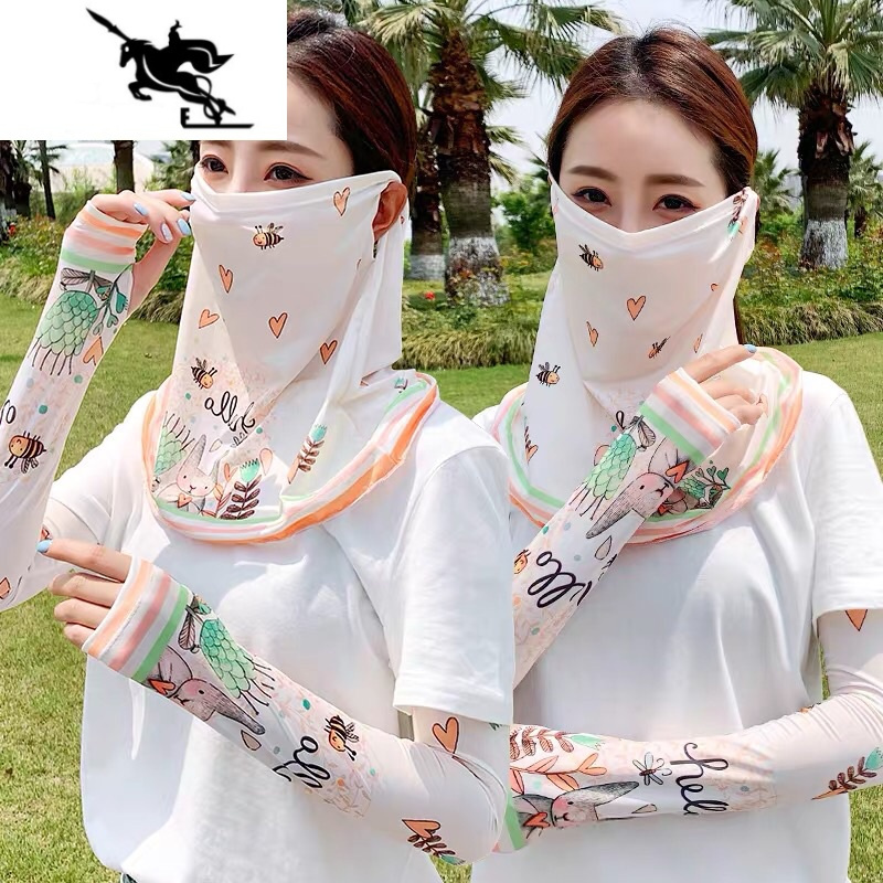 newlake夏季围脖护颈女薄款面纱冰丝遮阳练车防晒户外潮口罩丝巾脖套
