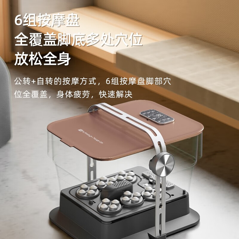 凯诗捷(KASJ)全自动按摩折叠泡脚桶洗脚桶加热足浴盆洗脚盆电动泡脚盆足浴桶送爸妈生日礼物K1 挚爱灰高清大图