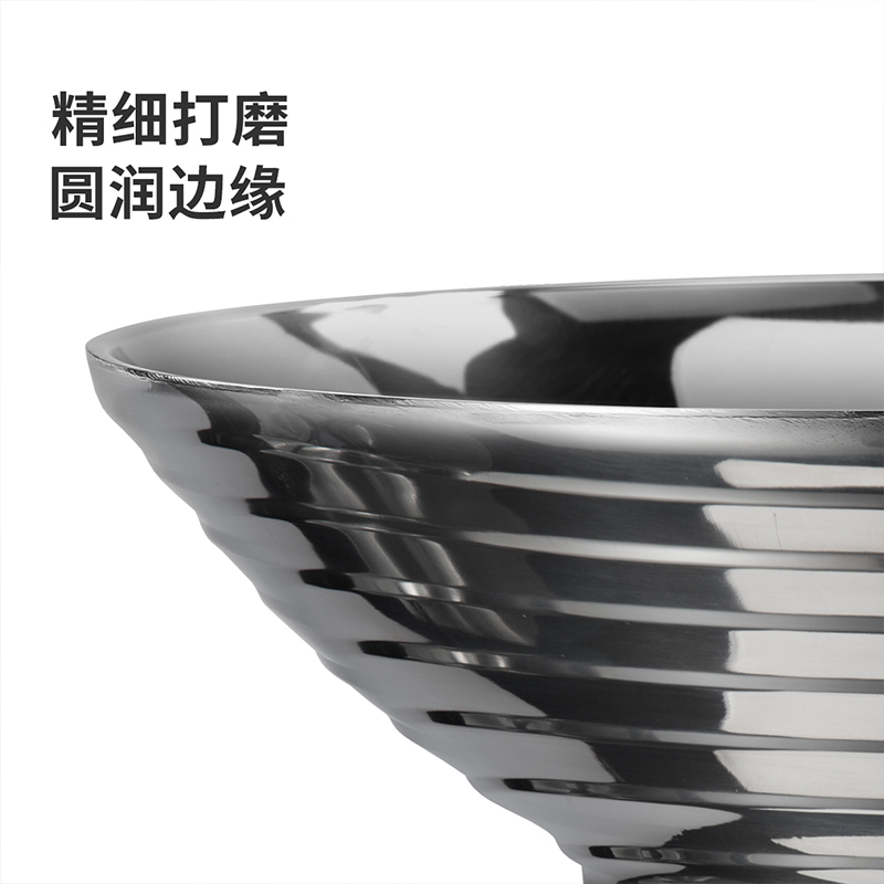 美厨(maxcook)304不锈钢碗 大汤碗双层隔热 加深加厚餐具面碗多用碗26CM MCWA235