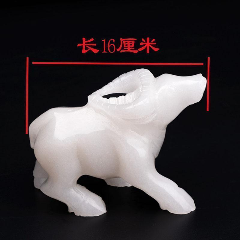美帮汇牛生肖牛水牛摆件家居装饰玄关玉石摆设高清大图