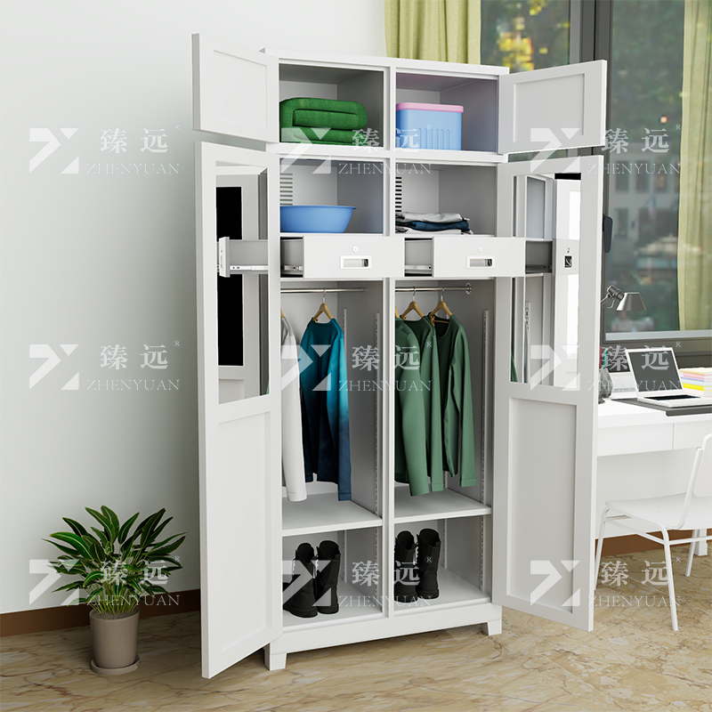 臻远双人内务柜铁皮更衣柜储物柜衣帽物品柜高清大图