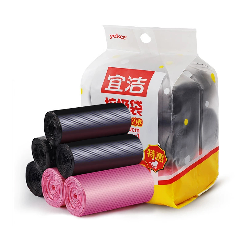 宜洁 垃圾袋家用黑色一次性塑料袋加厚厨房清洁 150只/卷