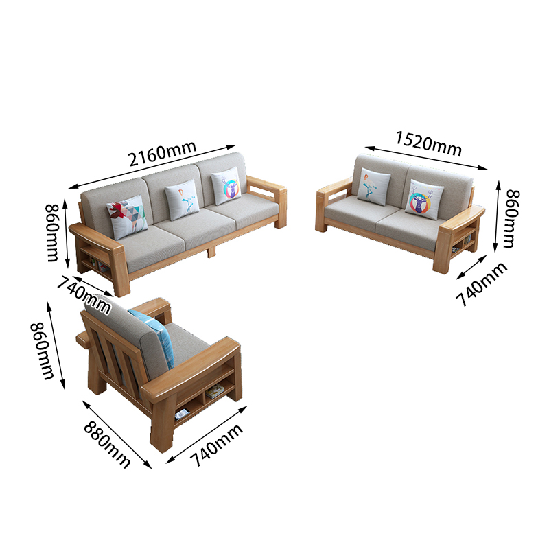 亿洛莱 沙发三件套 2160*740*860mm 套高清大图