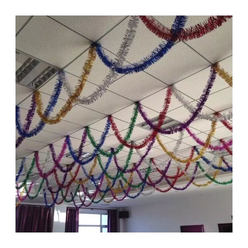 银色礼盒彩带装饰七彩色彩条拉花结婚包装袋水果篮塑料场景生日风铃舞