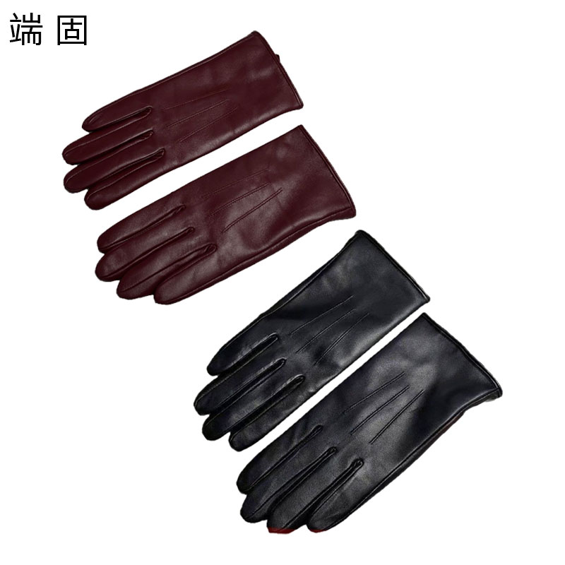 端固女士防寒羊皮手套D37T/双高清大图