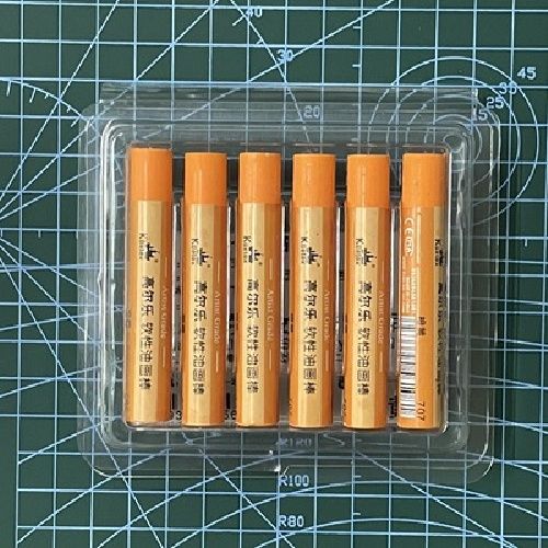 软性油画棒马卡龙色系单色补充装6支装软性油画棒重彩油性