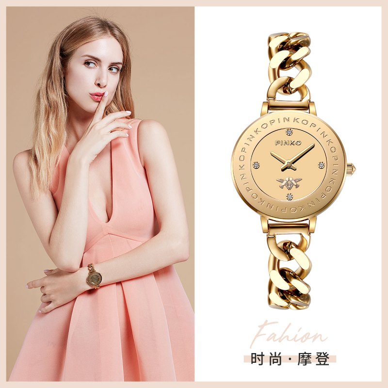 意大利进口PINKO手表 欧美品牌女士简约时尚石英表女FW17系列PK.2951L/03M手镯带