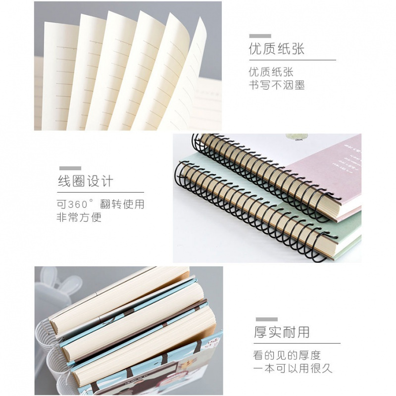 笔记本子可爱韩版学生加厚少女心日记本记事小清新线圈本手账本a5 挚爱梵高(151张/302页) 2本
