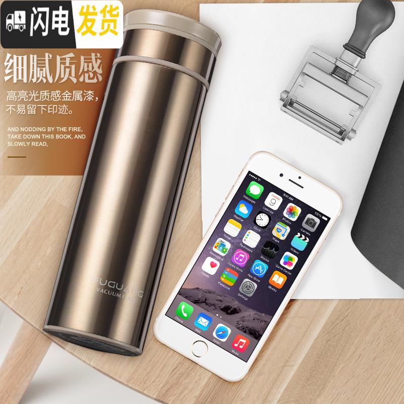 三维工匠保温杯304不锈钢大容量水杯便携女男车载商务真空茶杯520 蓝色420高清大图