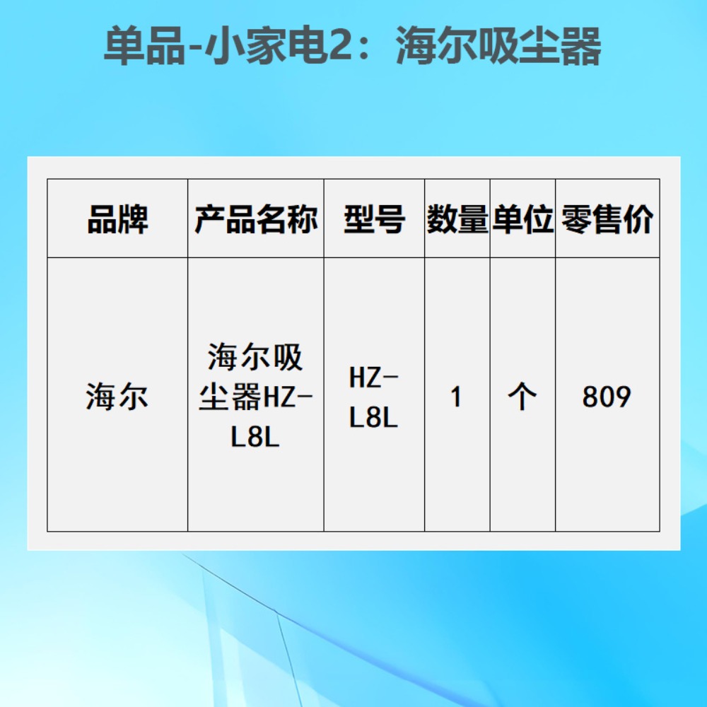 单品-小家电2:海尔吸尘器HZ-L8L高清大图