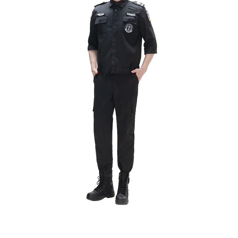 tm009网格夏装长袖保安服源头工厂面料款式可定制s5xl套